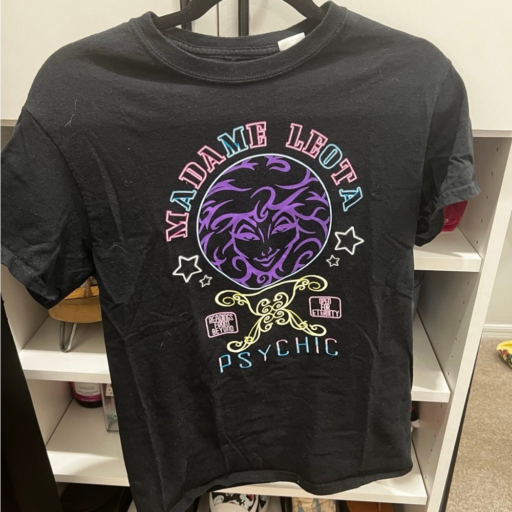 Disney Black Tee with Colorful Accents! Haunted Mansion Madam Leota - rare!
